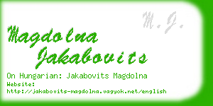 magdolna jakabovits business card